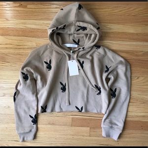 Playboy x Missguided Repeat Print Crop Sweatshirt